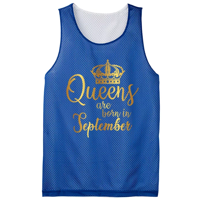 September Month Bday Graphic Queens Are Born In September Gift Mesh Reversible Basketball Jersey Tank