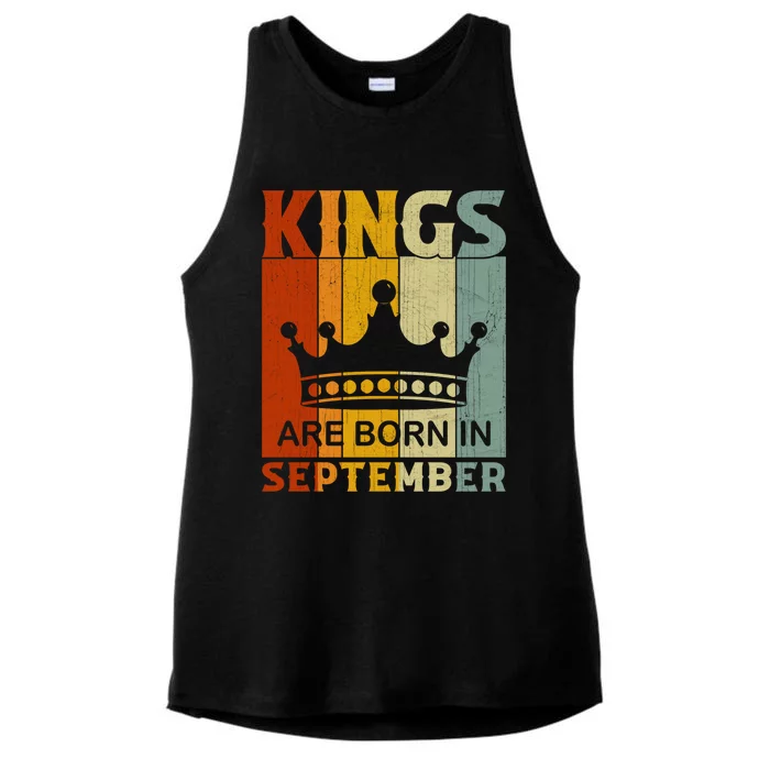 September Month Bday Party Kings Are Born In September Great Gift Ladies Tri-Blend Wicking Tank