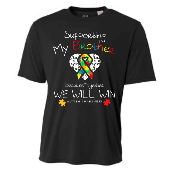 Supporting My Brother Inspirational Autism Awareness Gift Cooling Performance Crew T-Shirt