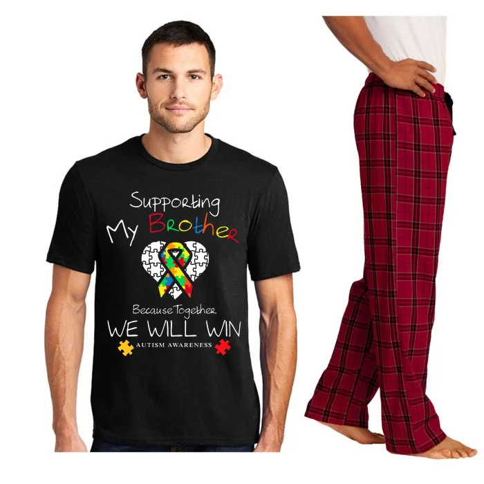 Supporting My Brother Inspirational Autism Awareness Gift Pajama Set