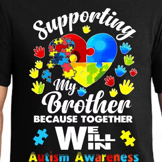 Supporting My Brother Puzzle Autism Awareness Month Pajama Set