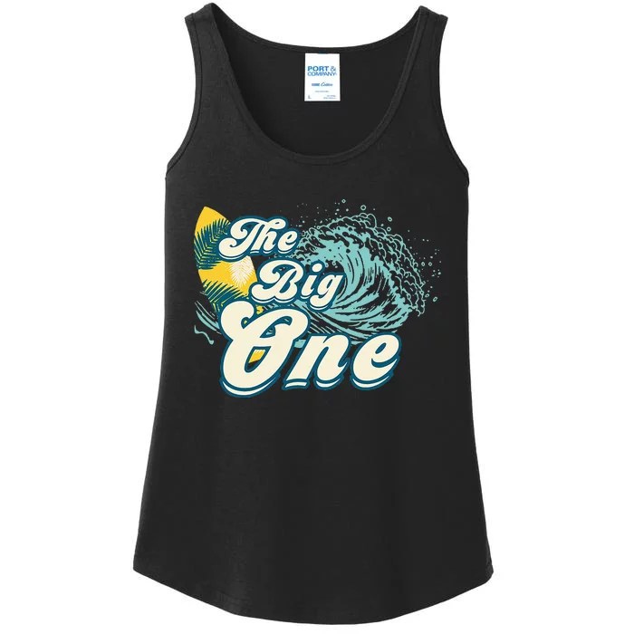 Surf Matching Birthday The Big One 1st Birthday Ladies Essential Tank