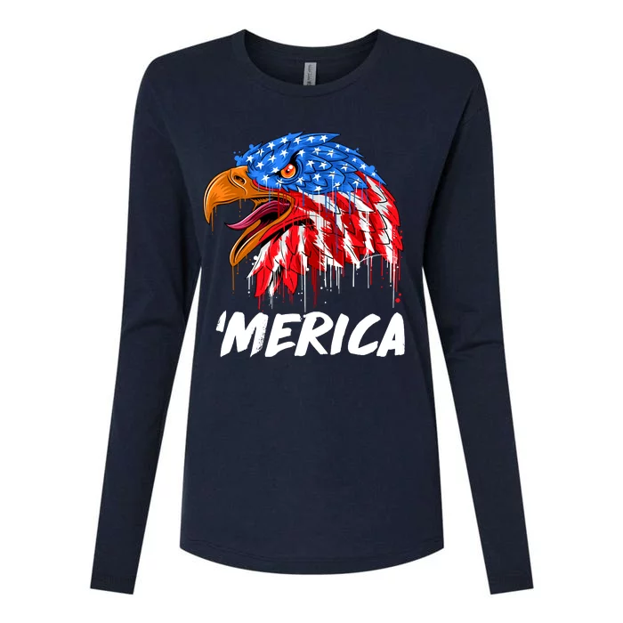 Sweet Merica Ball Eagle Womens Cotton Relaxed Long Sleeve T-Shirt