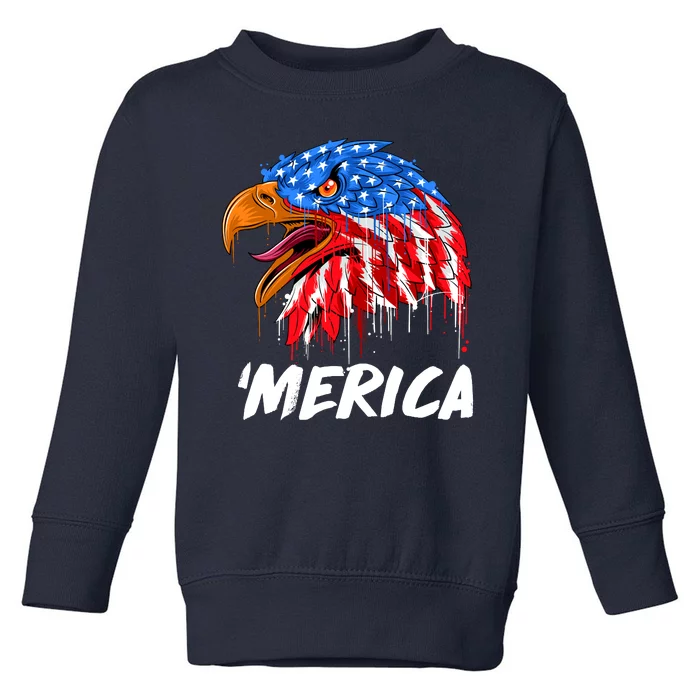 Sweet Merica Ball Eagle Toddler Sweatshirt