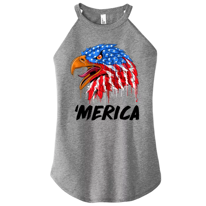 Sweet Merica Ball Eagle Women’s Perfect Tri Rocker Tank