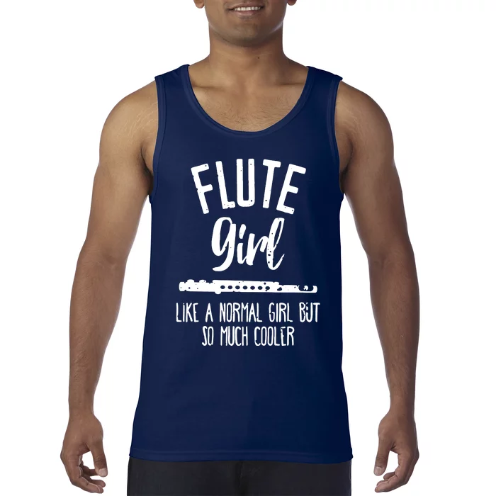 School Marching Band Funny Flute Girl Tank Top