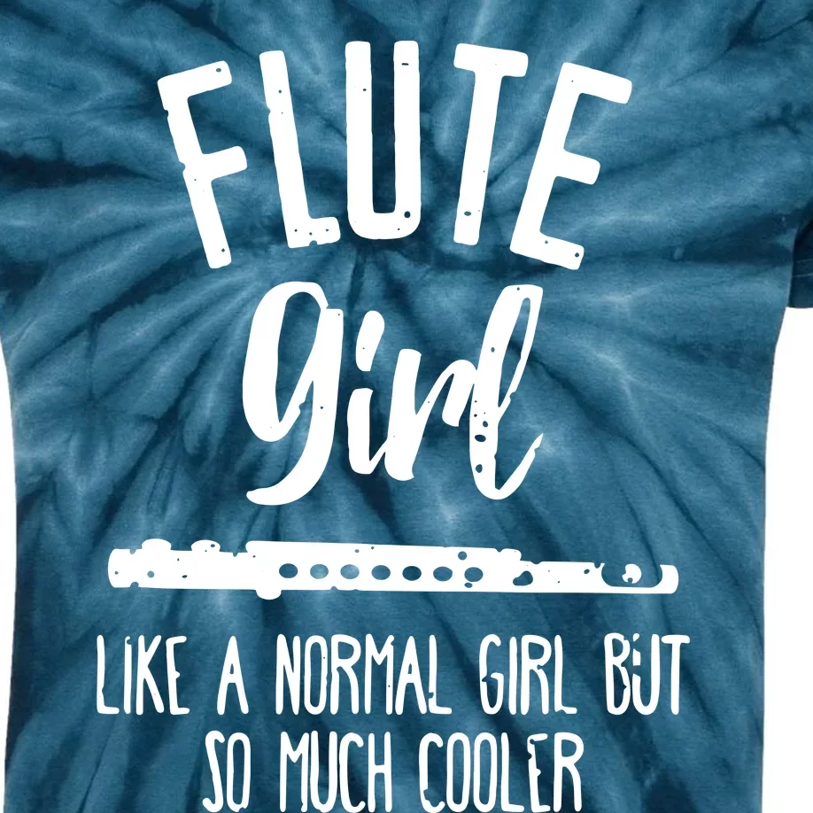 School Marching Band Funny Flute Girl Kids Tie-Dye T-Shirt