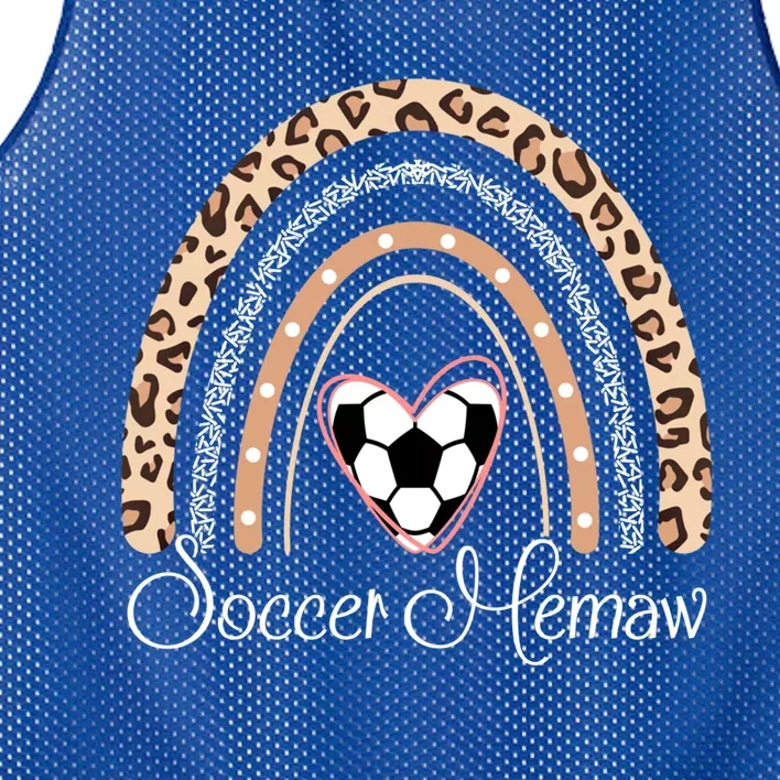 Soccer Memaw Boho Rainbow Funny Soccer Memaw Gift Mesh Reversible Basketball Jersey Tank