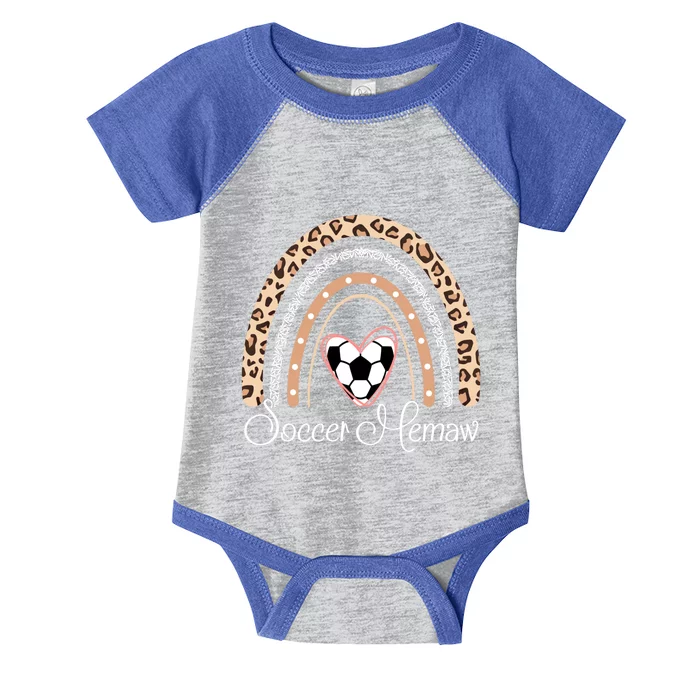 Soccer Memaw Boho Rainbow Funny Soccer Memaw Gift Infant Baby Jersey Bodysuit