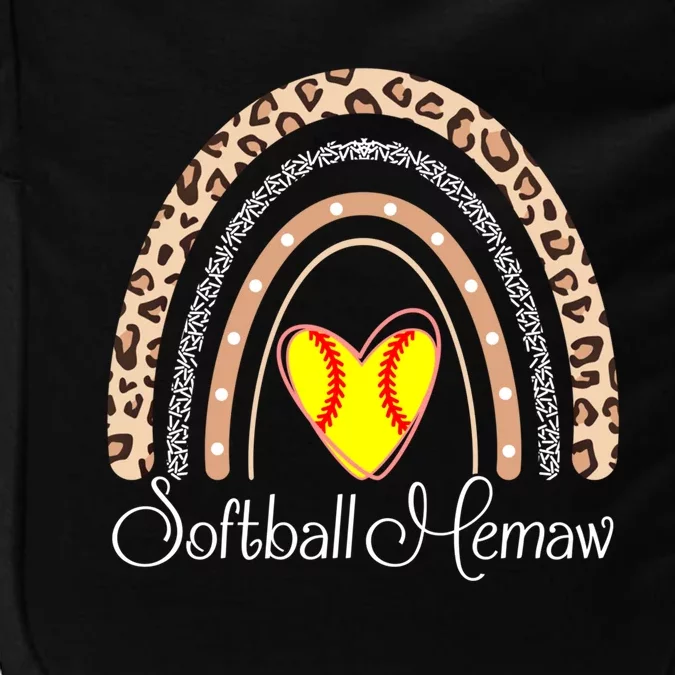 Softball Memaw Boho Rainbow Funny Softball Memaw Gift Impact Tech Backpack