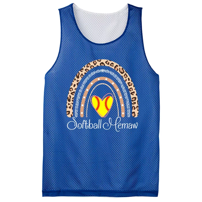 Softball Memaw Boho Rainbow Funny Softball Memaw Gift Mesh Reversible Basketball Jersey Tank