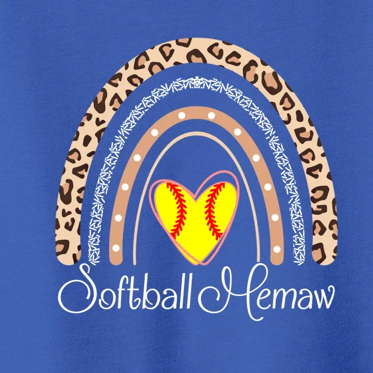 Softball Memaw Boho Rainbow Funny Softball Memaw Gift Toddler T-Shirt