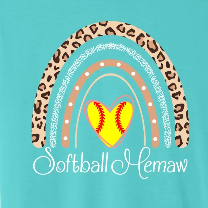 Softball Memaw Boho Rainbow Funny Softball Memaw Gift ChromaSoft Performance T-Shirt