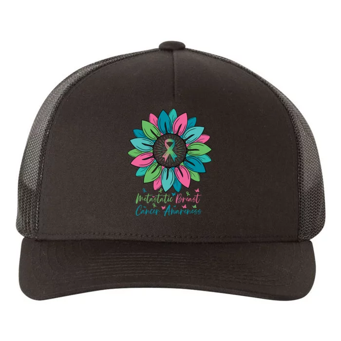 Sunflower Metastatic Breast Cancer Awareness Month Yupoong Adult 5-Panel Trucker Hat