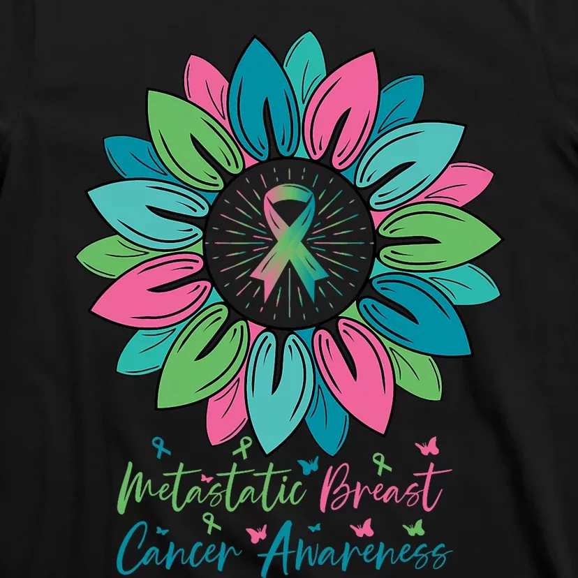 Sunflower Metastatic Breast Cancer Awareness Month T-Shirt