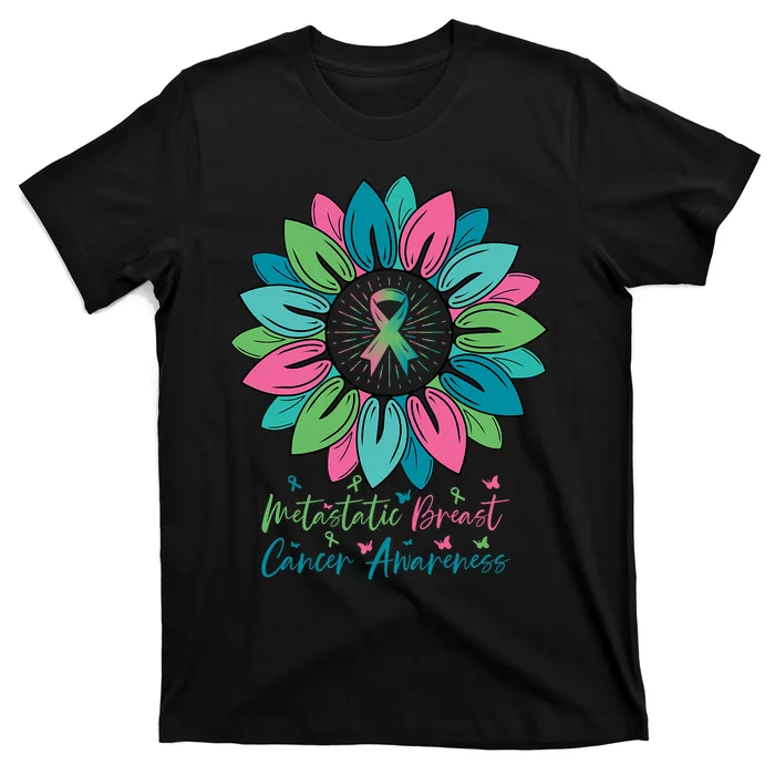 Sunflower Metastatic Breast Cancer Awareness Month T-Shirt