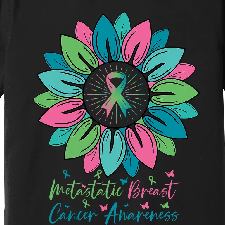 Sunflower Metastatic Breast Cancer Awareness Month Premium T-Shirt