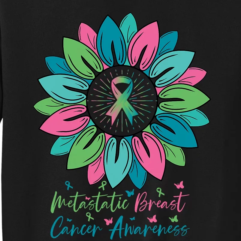 Sunflower Metastatic Breast Cancer Awareness Month Tall Sweatshirt