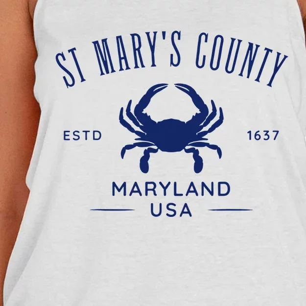 St MaryS County In Southern Maryland Est 1637 Women's Knotted Racerback Tank