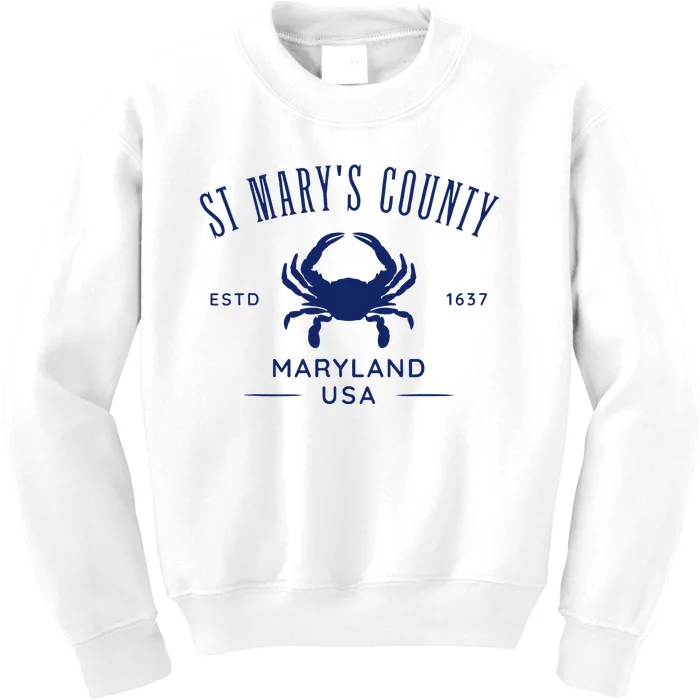 St MaryS County In Southern Maryland Est 1637 Kids Sweatshirt