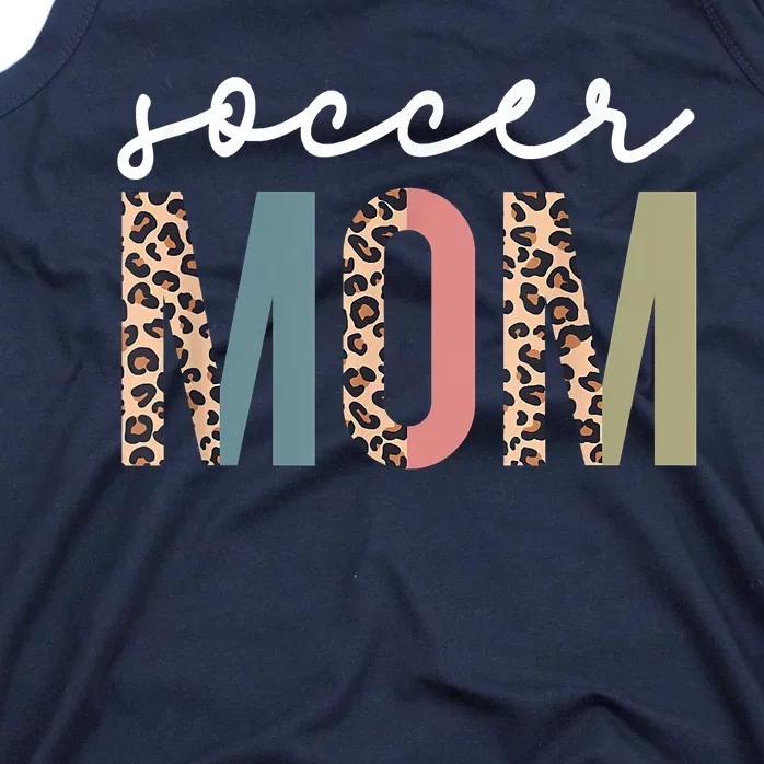 Soccer Mom Cute Mom Life Soccer Game Day Cheer Mom Leopard Tank Top