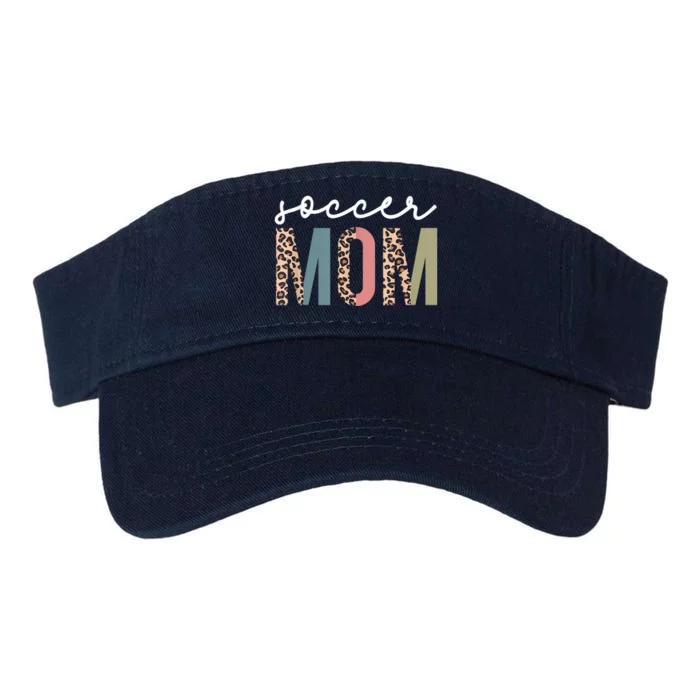 Soccer Mom Cute Mom Life Soccer Game Day Cheer Mom Leopard Valucap Bio-Washed Visor