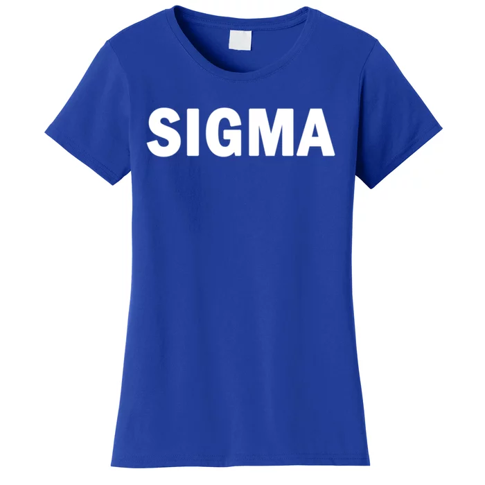 Sigma Male Cute Gift Simple Minimal Loner Lone Wolf Alpha Introvert Gift Women's T-Shirt