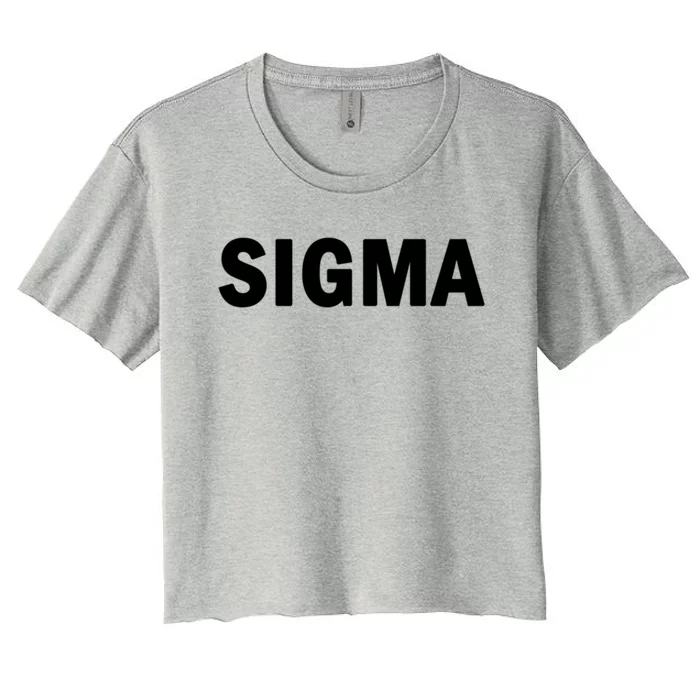 Sigma Male Cute Gift Simple Minimal Loner Lone Wolf Alpha Introvert Gift Women's Crop Top Tee