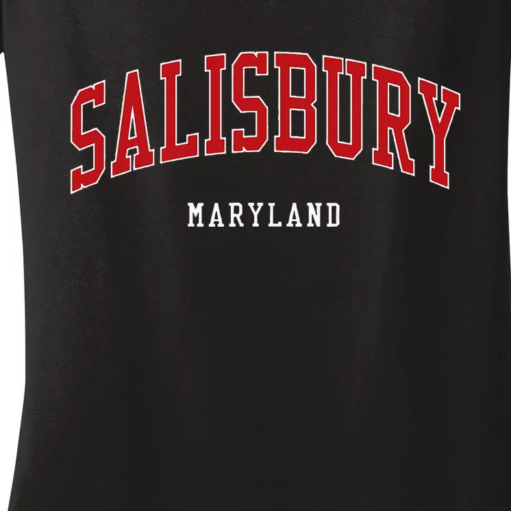 Salisbury Maryland College University Style Women's V-Neck T-Shirt