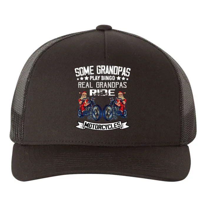 Santa Motorcycle Christmas For Grandpa Dad Motorcycle Riders Yupoong Adult 5-Panel Trucker Hat