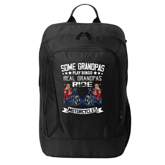 Santa Motorcycle Christmas For Grandpa Dad Motorcycle Riders City Backpack