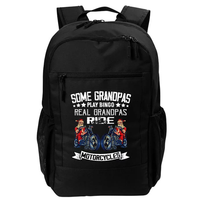 Santa Motorcycle Christmas For Grandpa Dad Motorcycle Riders Daily Commute Backpack