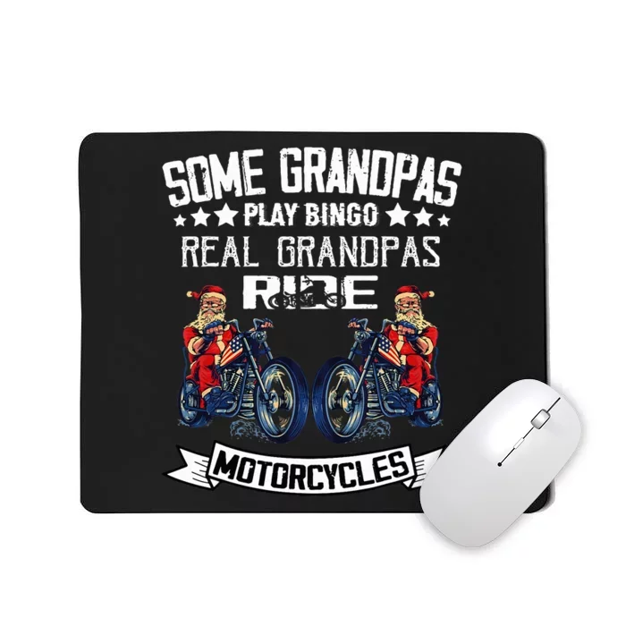 Santa Motorcycle Christmas For Grandpa Dad Motorcycle Riders Mousepad