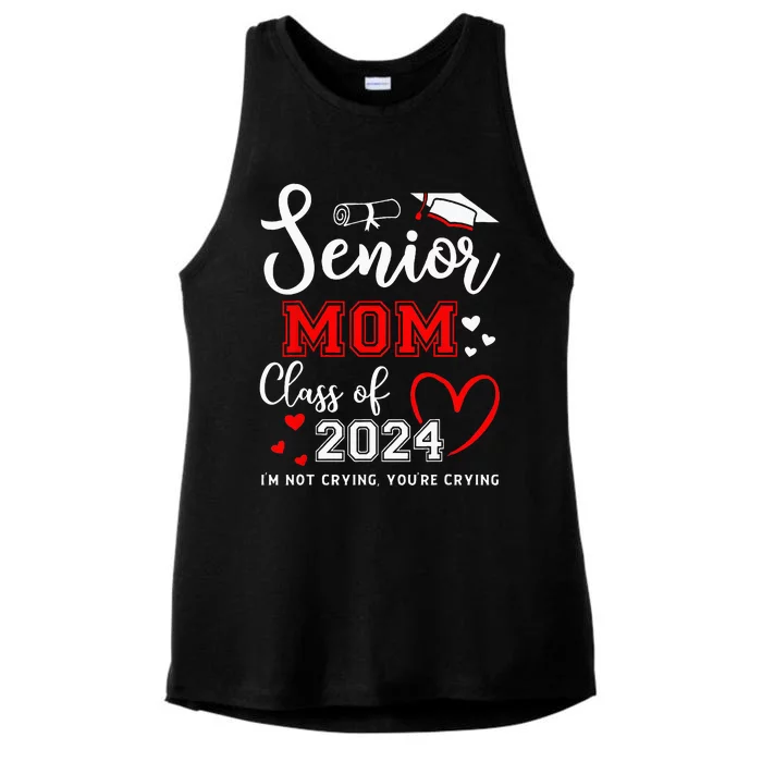 Senior Mom Class Of 2024 Im Not Crying Graduate School Ladies Tri-Blend Wicking Tank