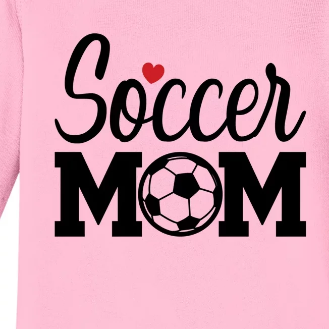 Soccer Mom Cute Mom Life Soccer Game Day Cheer Mom Gift Baby Long Sleeve Bodysuit