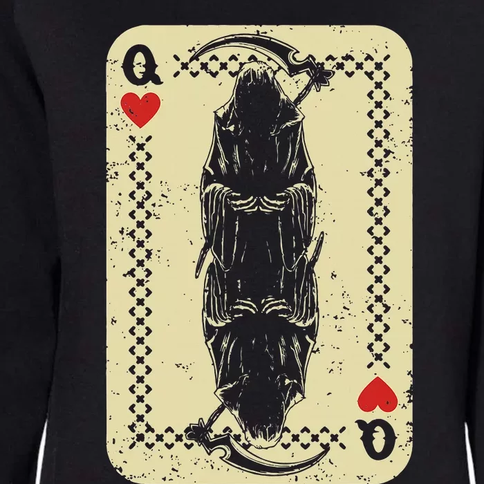 Santa Muerte Calavera Mexico Skeleton Poker Card Death Queen Womens California Wash Sweatshirt