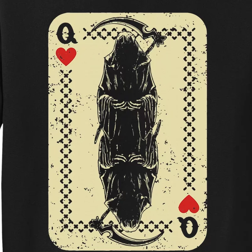 Santa Muerte Calavera Mexico Skeleton Poker Card Death Queen Tall Sweatshirt