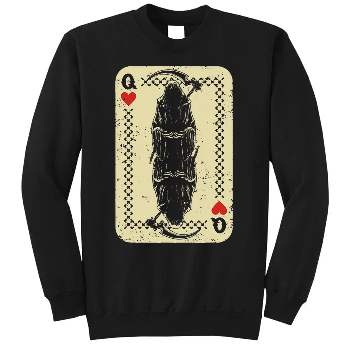 Santa Muerte Calavera Mexico Skeleton Poker Card Death Queen Tall Sweatshirt