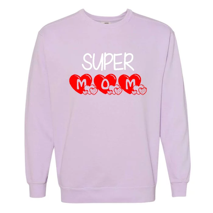 Super Mum Cute Mothers Day Lovely Garment-Dyed Sweatshirt