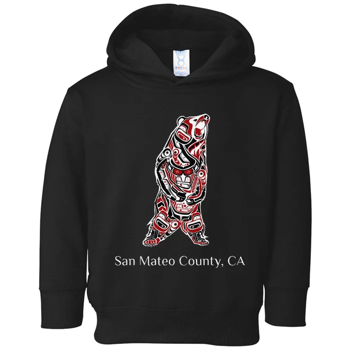 San Mateo County Ca Native American Brown Grizzly Bear Toddler Hoodie