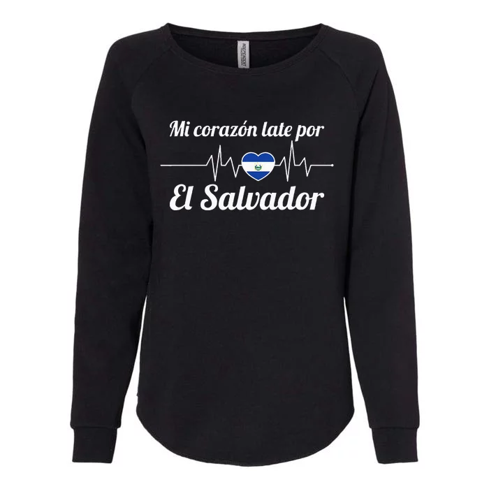 Salvadoran Mi Corazón Late Por El Salvador Salvadorian Womens California Wash Sweatshirt