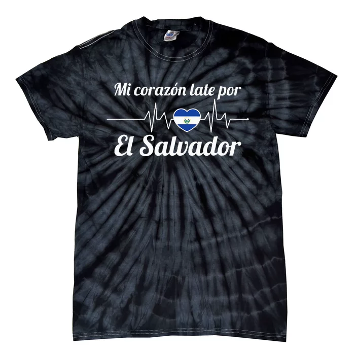 Salvadoran Mi Corazón Late Por El Salvador Salvadorian Tie-Dye T-Shirt