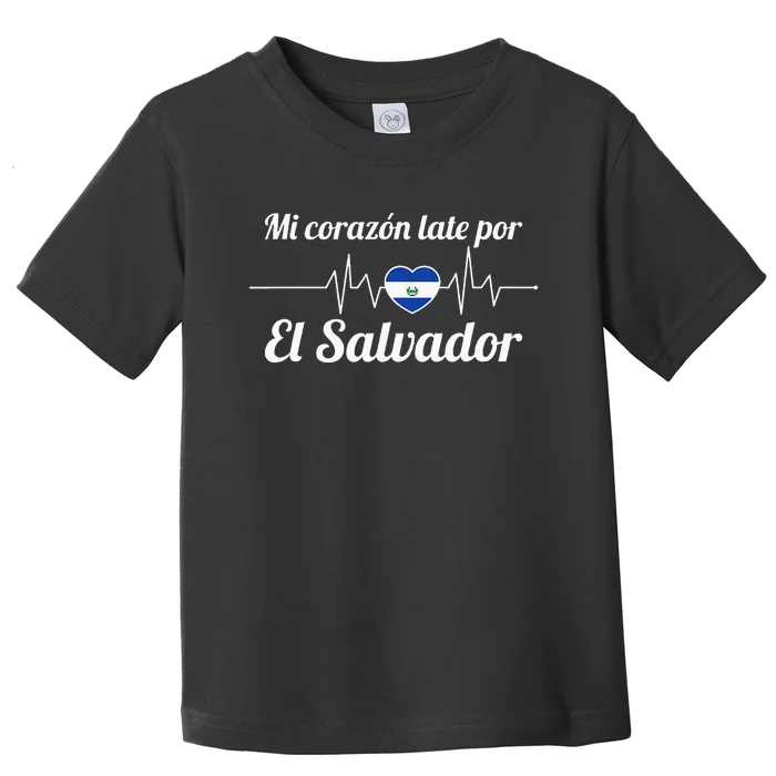 Salvadoran Mi Corazón Late Por El Salvador Salvadorian Toddler T-Shirt