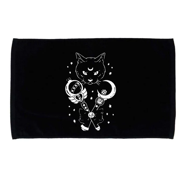 Sailor Meow Cute Moon Cat Space Magic Gothic Halloween Microfiber Hand Towel