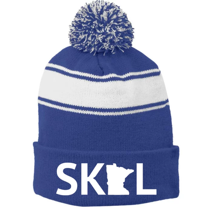 Skol Minnesota Cool Gift Let's Go Mn Hooded Great Gift Stripe Pom Pom Beanie