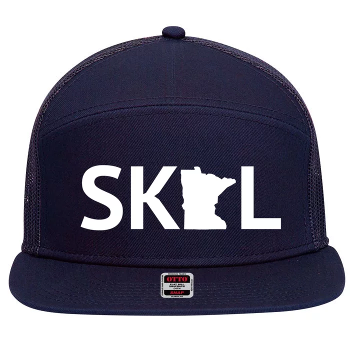 Skol Minnesota Cool Gift Let's Go Mn Hooded Great Gift 7 Panel Mesh Trucker Snapback Hat