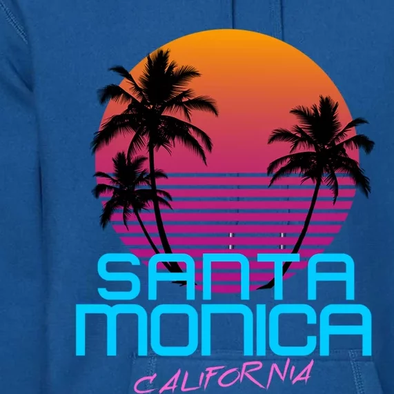 Santa Monica California Retro 80S Cute Gift Premium Hoodie