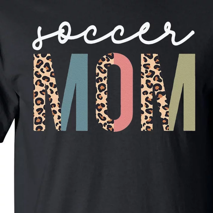 Soccer Mom Cute Mom Life Game Day Cheer leopard Tall T-Shirt