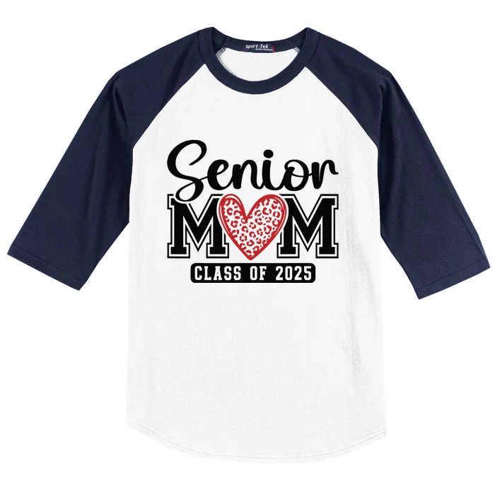 Senior Mom Class Of 2025 Graduation Vintage School Spirit Baseball Sleeve Shirt