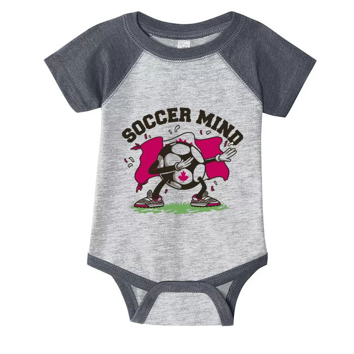 Soccer Mind Canadian Flag Sport Infant Baby Jersey Bodysuit